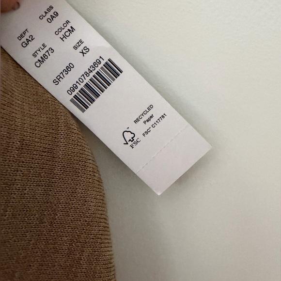 J. Crew Camel Carolyn Crewneck Sweater with Cream Trim - Picture 2 of 2